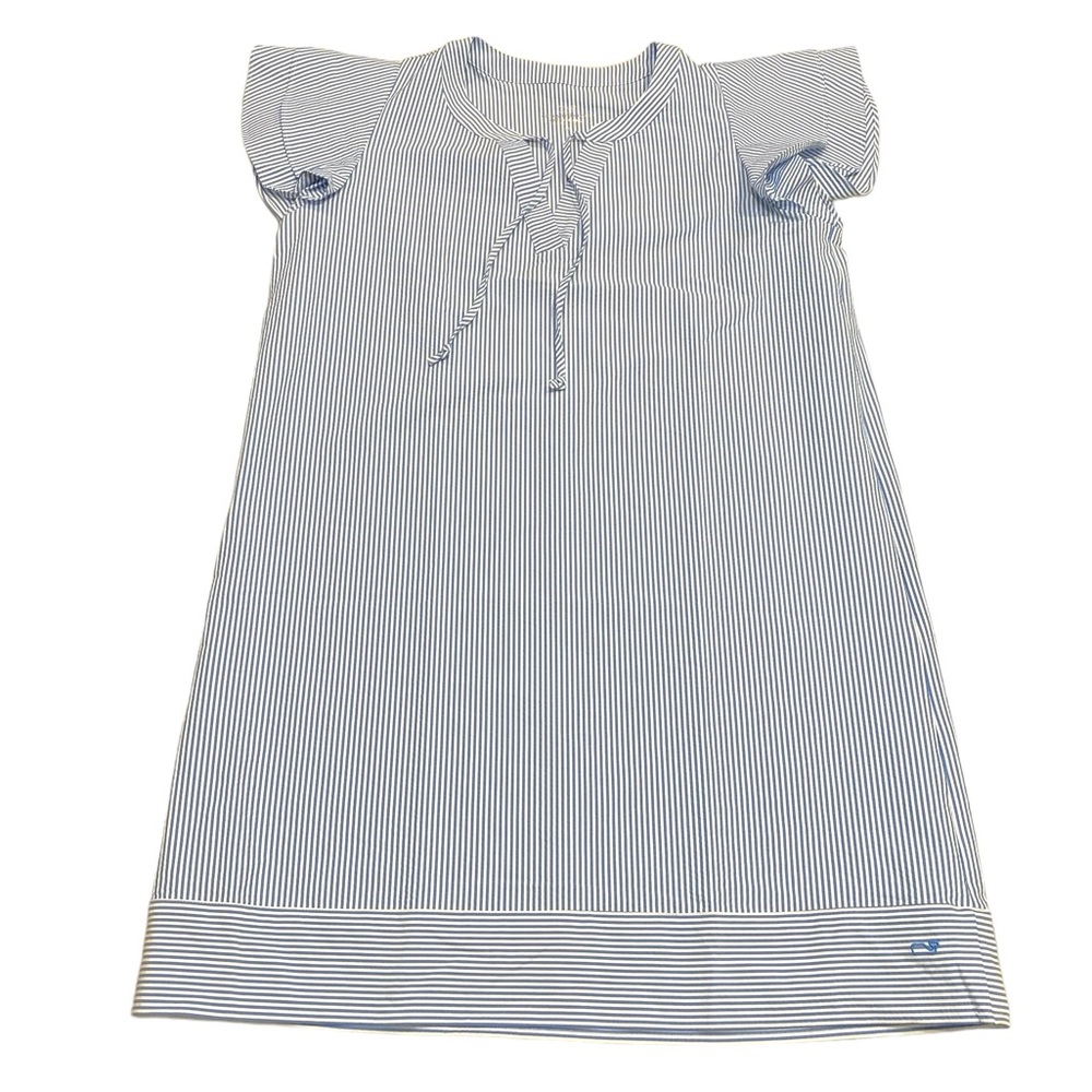 Vineyard Vines Flutter Tunic Dress size Medium Blue White Stripes NWOT